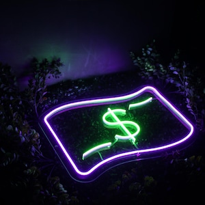 Dollar Neon Sign, Dollar Neon Art, Money Symbol Light, Money Neon Sign ...