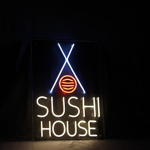 Custom Sushi Neon Sign - Japanese Restaurant LED Light - Sushi Lover Gift