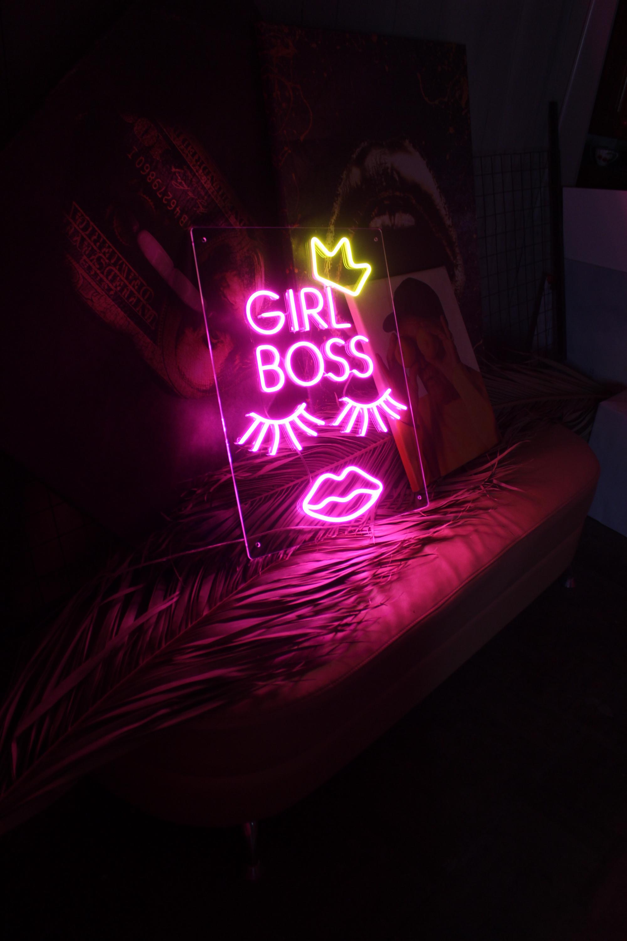 Girl Boss LED Neon Sign, Feminist Girls Room Decor - Etsy