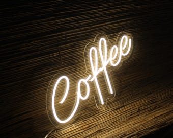 Coffee, Coffee Bar Sign, Coffee Neon Sign, Custom Neon Sign for Coffee Shop Wall Decor, Led Night Light Personalized Gifts for Opening