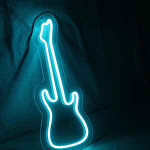 Guitar Neon Sign, Music Room Decor, Bar Neon sign, Music Studio, Guitar Wall Art, Led Lights, Music Neon Sign,Music, Christmas gift