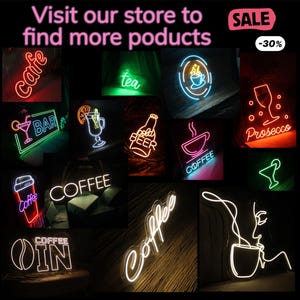 Custom Coffee Neon Sign, Coffee Shop Decor, LED Night Light image 9