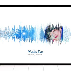 Gift Ideas K-pop BTS Blue Grey Poster Sound Wave Customizable Print Poster Digital Download Song