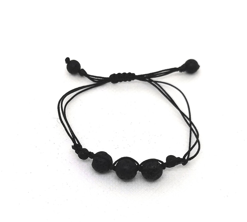 Macrame Healing Stones Reiki Chakra Gemstone Bracelet Lava Stone Yoga Bracelet Root Chakra