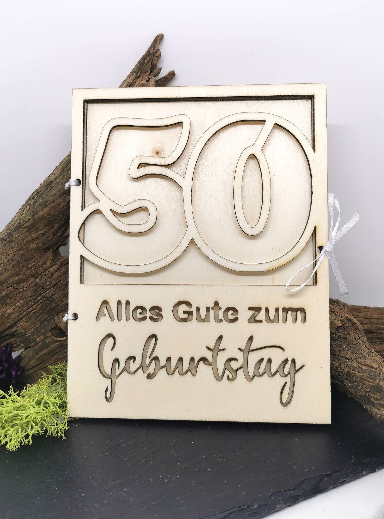 WAREHOUSE Holz-Geburtstagskarte Für 10. Geburtstag – Personalisierbare Grußkarte Zum Beschriften