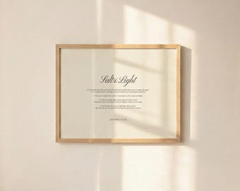 Salt and Light Matthew 5:13-16 Bible Verse Wall art -Christian Inspirational Jesus Scripture Posters for Bedroom, Minimalist Wall Decor
