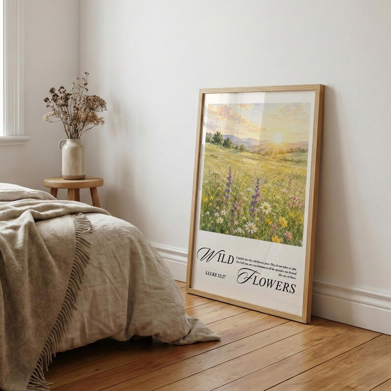 Luke 12:27 Wildflowers Bible Verse Print | Christian Wall Art ...