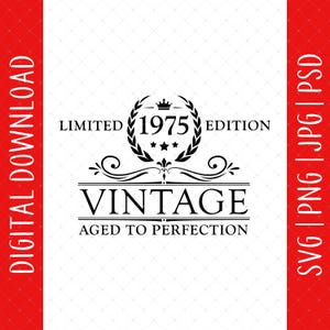 50th In 2025 Birthday Vintage 1975 Digital Download - 50 Birthday, 50th Birthday Gifts For Men Women, 50th Birthday Svg, 50 Year Old Gifts