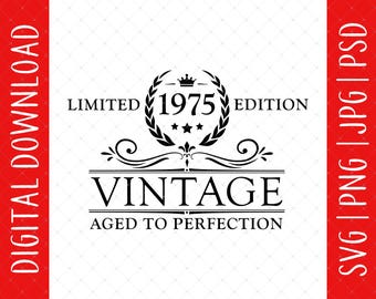 50th In 2025 Birthday Vintage 1975 Digital Download - 50 Birthday, 50th Birthday Gifts For Men Women, 50th Birthday Svg, 50 Year Old Gifts