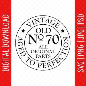 70° Nel 2025 Vintage 1955 Compleanno Download Digitale - 70° Regalo di Compleanno per Uomo Donna, Maglietta per 70° Compleanno, Poster per Biglietto di Auguri per 70° Compleanno Svg