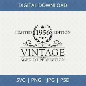 70e verjaardag 2026 Vintage 1956 digitale download-1956 70e verjaardag cadeaus voor mannen vrouwen moeder vader, 70e verjaardag Svg, 70-jarige Svg