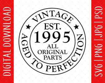 30e anniversaire en 2025 vintage 1995 téléchargement numérique - 30e cadeau d&#39;anniversaire pour homme femme elle lui, 30e anniversaire Decor affiche carte fichiers Svg