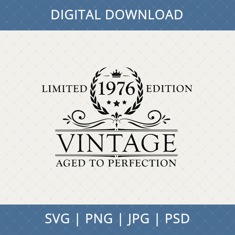 50th In 2026 Birthday Vintage 1976 Digital Download - 50 Birthday, 50th Birthday Gifts For Men Women, 50th Birthday Svg, 50 Year Old Gifts image 1
