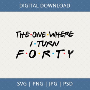 Download digitale di "Quello in cui compio quarant'anni" - Regali per il 40° compleanno per donna, SVG per il 40° compleanno, SVG per il 40° compleanno, Decorazioni per il 40° compleanno