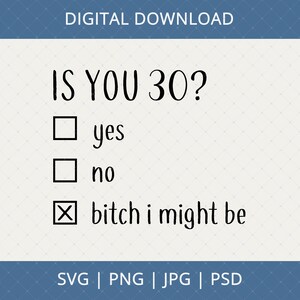Funny Is You 30 Svg, Png, Jpg, Psd Digital Download - 30th Birthday Gifts For Women Her Friends, 30th Birthday Svg, 30th Birthday Idea Svg image 1