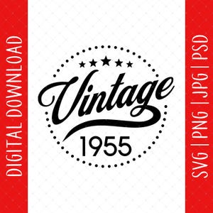 70° compleanno nel 2025 Vintage 1955 Download digitale - 70° regalo di compleanno per uomini donne mamma papà, 70° compleanno Svg, 70° poster di biglietti di compleanno