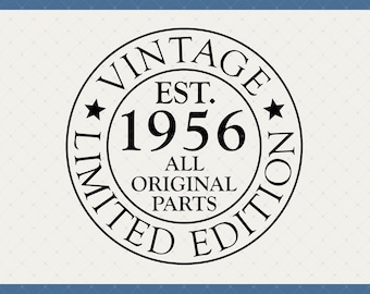 Descarga digital vintage de 1956 para cumpleaños número 70 en 2026: regalo de 70 cumpleaños para hombres y mujeres, SVG de 70 cumpleaños, tarjeta de decoración de 70 cumpleaños SVG