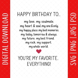 Citazione di compleanno divertente da scaricare in formato digitale - Regali di buon compleanno per moglie, marito, amante, biglietto di auguri di compleanno in formato SVG, idea regalo di compleanno in formato SVG Cricut File
