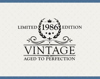 Vintage 1986 40th Birthday Digital Download - 40th Birthday Gifts For Men Women, 40th Birthday Svg, 40th Birthday Decoration, 40 Year Old