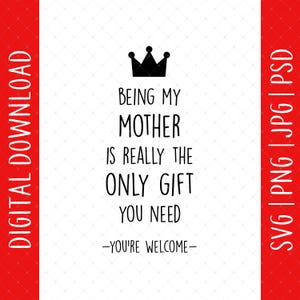 Download digital de citações engraçadas do Dia das Mães - Presentes de aniversário para a mãe de filha e filho, presentes para o Dia das Mães, camiseta para a mãe, arquivo de corte Cricut Svg para a mãe