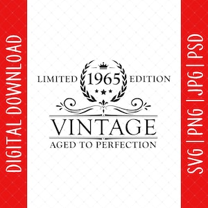 60th In 2025 Birthday Vintage 1965 Digital Download - 60th Birthday Gifts For Men Women, 60th Birthday Decoration Svg, 60 Year Old Svg
