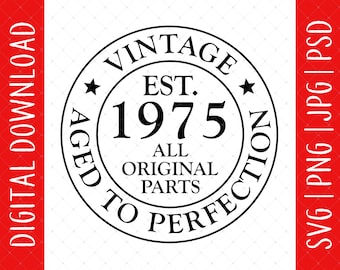 50th In 2025 Birthday Vintage 1975 Digital Download - 50th Birthday Gifts For Men Women Friends, 50th Birthday Decor Poster Card Svg Files