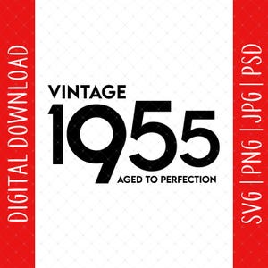 Download digitale Vintage 1955 - Regalo per il 70° compleanno per uomo e donna, Decorazioni per il 70° compleanno, Invito per il 70° compleanno, Svg per il 70° compleanno