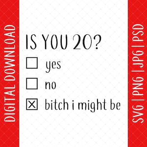 Descarga digital de Funny Is You 20: regalos de cumpleaños número 20 para su hija, Svg de cumpleaños número 20, decoraciones de carteles y tarjetas de cumpleaños número 20, archivos Svg