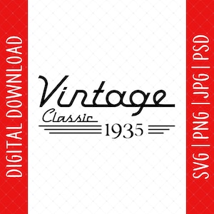 90th In 2025  Birthday Vintage 1935 Digital Download - 90th Birthday Gifts For Men Women Mom Dad Grandparent, 90th Birthday Svg, 90 Year Old