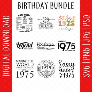 50th Birthday 9 Design Bundle Digital Download - 50th Birthday Decor, 50th Birthday Gifts For Men Women, 50th Birthday Card Poster Svg Files
