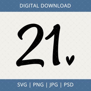 21st Birthday Svg, Png, Jpg, Psd Digital Download - 21st Birthday Gift For Her Daughter, 21st Birthday Svg, 21 Svg, 21st Birthday Decoration