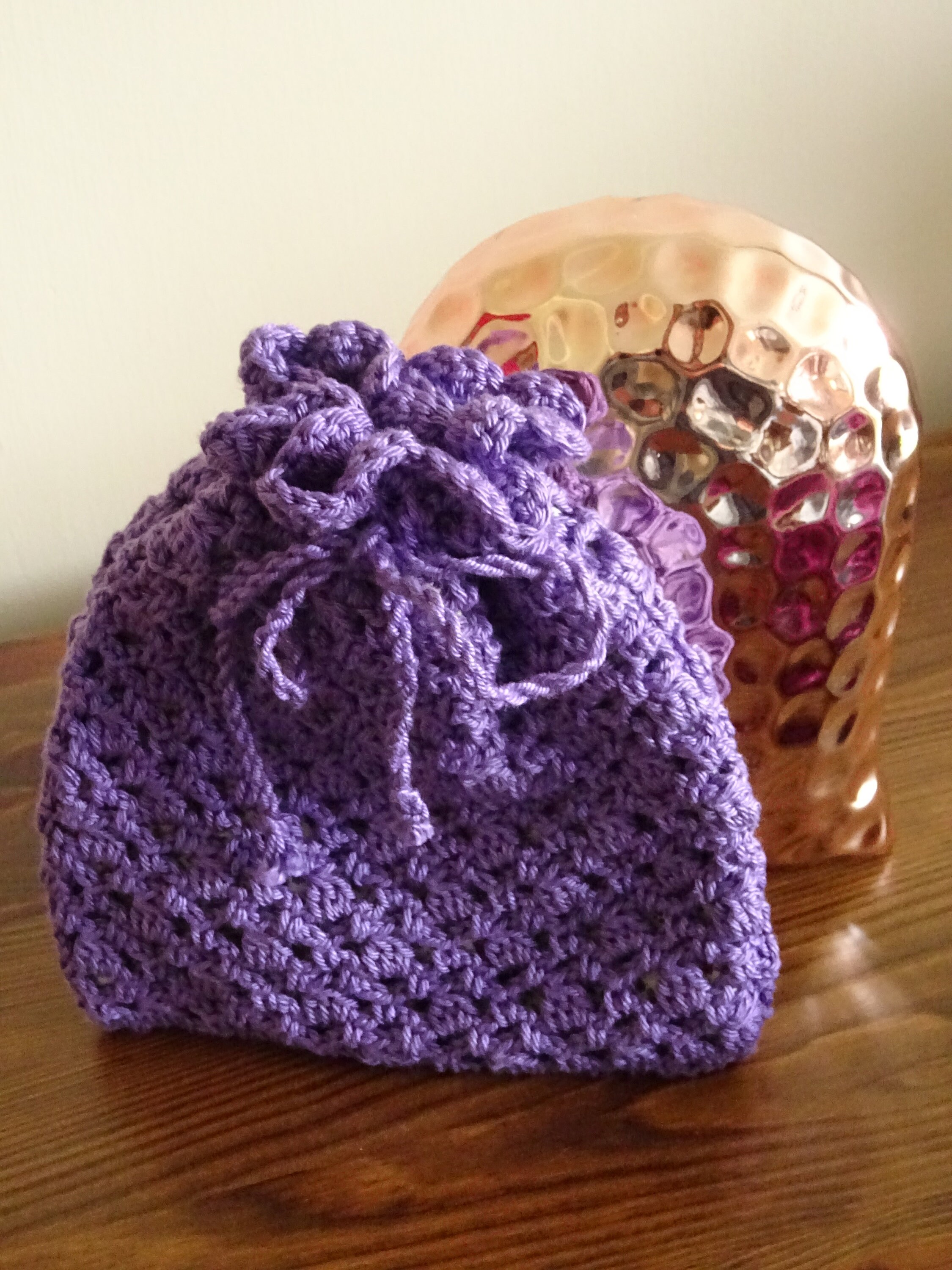 Handmade Crocheted Cosmetic Bag Fully Lined with Etsy