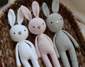 Poupée lapin au crochet, lapin au crochet, peluche, animaux au crochet, lapin en peluche tricoté, lapin en peluche fait main, lapin, peluche