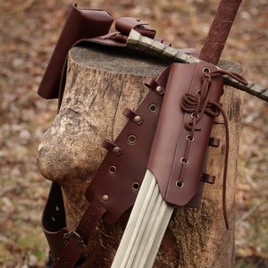 Backscabbard Sword holder/sheath set with cell purse image 1