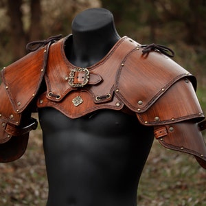 Pauldrons Classic Set - Leather LARP Shoulder protection