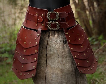 Young Witcher Tasset Belt - Larp leather armor - Hero Belt