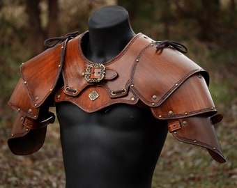 Pauldrons Classic Set - Leather LARP Shoulder protection