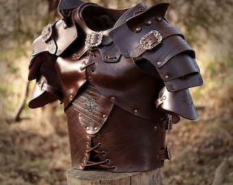 プレートアーマーセット（larp） バイキングスタッズレザーアーマー 男性用チェストアーマー LARP