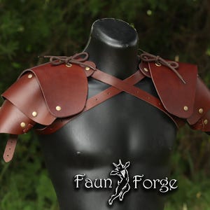 シングルベーシックポールドロン - ラーピング用レザーショルダーアーマー - 中