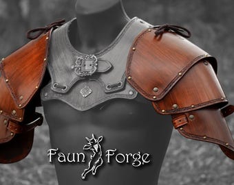 Single Pauldron Classic without gorget - Leather LARP Shoulder protection