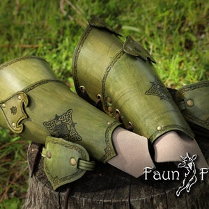 Leren Elven Bracers-armbeschermer. Woodelf Glade Guard