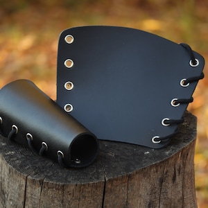 Bracers leather cuffs - simple larp armor