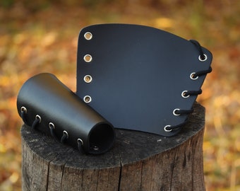 Bracers leather cuffs - simple larp armor