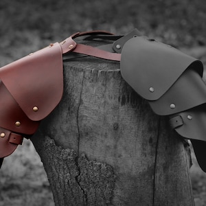 Single Basic Pauldron -  Leather Shoulders Armor for Larping - Large