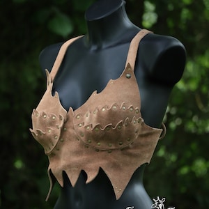 Top Bra Soft Velour Leather LARP costume