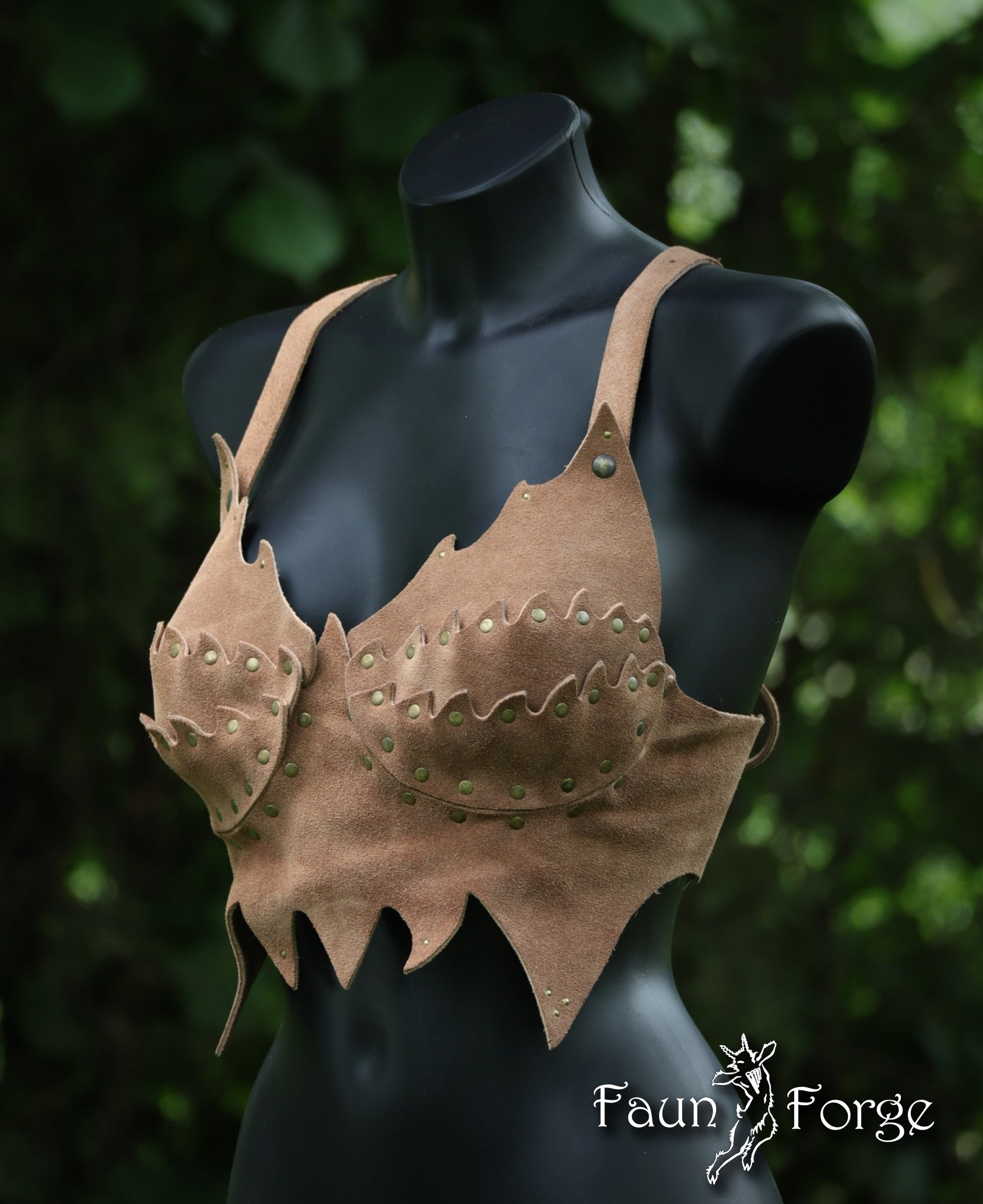 Leather Halter Bra Top, Leather Biker Top, Pagan Bra, Leather