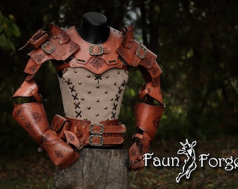 Celtic Gorget,Pauldron  and Gauntlets set - Armor costume for LARP