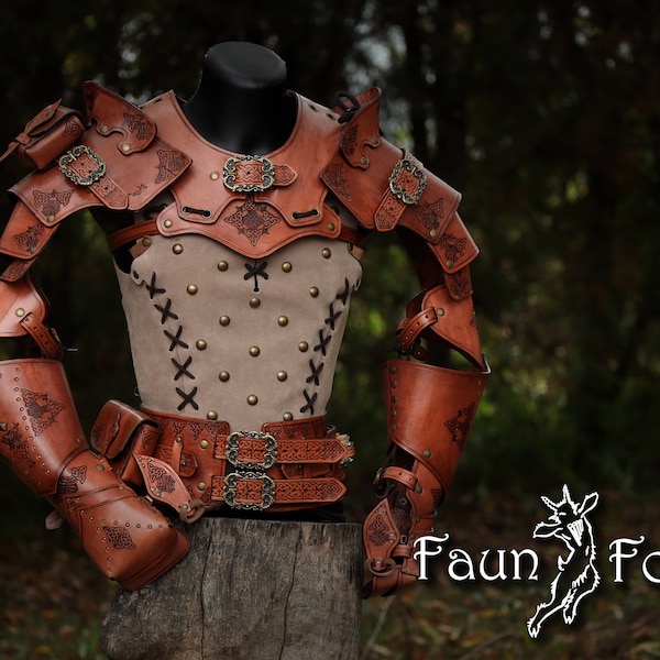 Celtic Gorget,Pauldron  and Gauntlets set - Armor costume for LARP