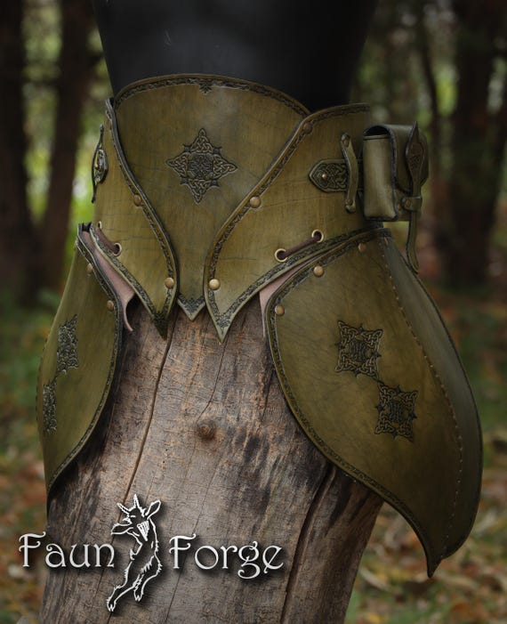 Elven Guard Tasset Belt - Larp Leather Armor - Etsy display picture 2
