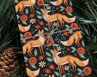 Red Foxes Wrapping Paper, Gift Wrap, Fantasy